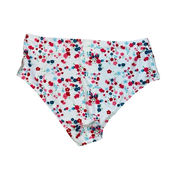 Beachsissi Swim Bikini Bottom Womens Size L White Floral Tropical Beach Vacation - Picture 2 of 7